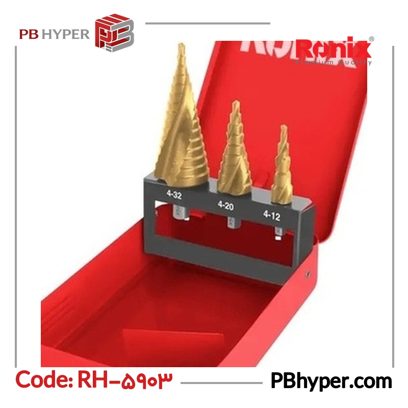 مته مخروطی مارپیچ رونیکس مدل RH-5903 مجموعه سه عددی
