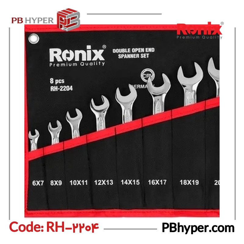 آچار دو سر تخت رونیکس مدل RH-2204 مجموعه 8 عددی