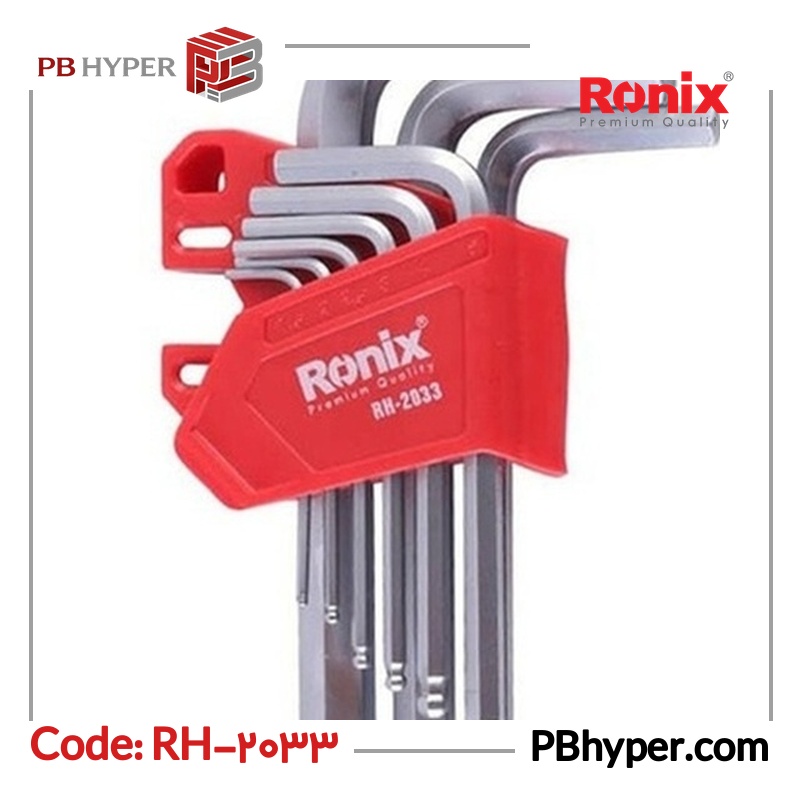 آچار آلن ستاره ای رونیکس مدل RH-2033 مجموعه 9 عددی