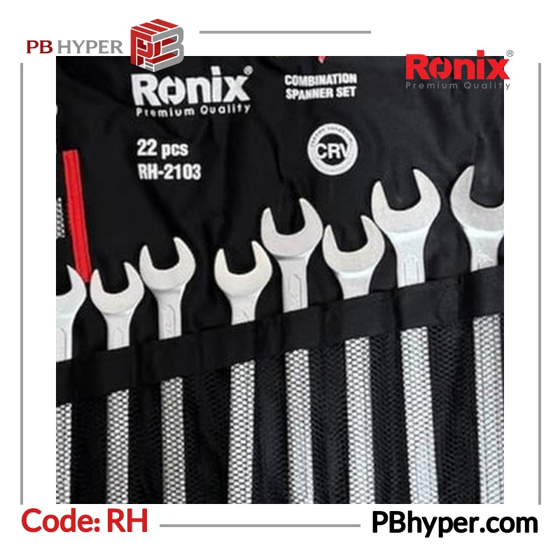 آچار یکسر تخت و یکسر رینگی  رونیکس مدل RH - 2103 بسته 22 عددی