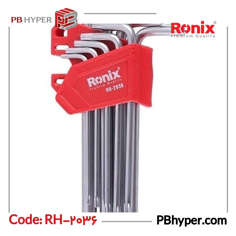 آچار آلن ستاره ای رونیکس مدل RH-2036 مجموعه 9 عددی