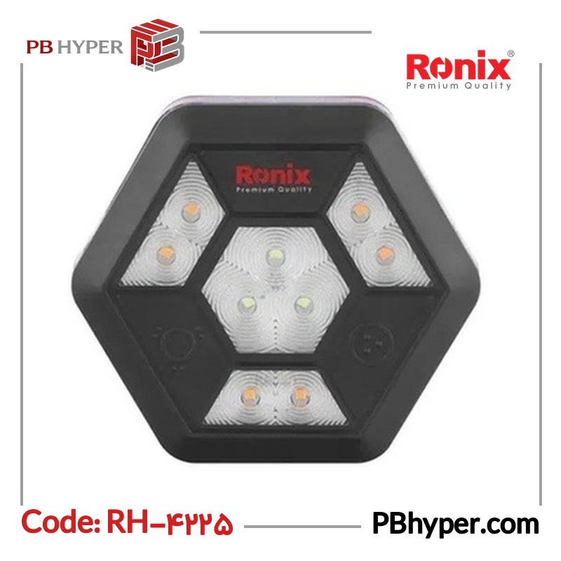 نورافکن دستی و چراغ هشدار رونیکس مدل RH-4225 با نور زرد و مهتابی