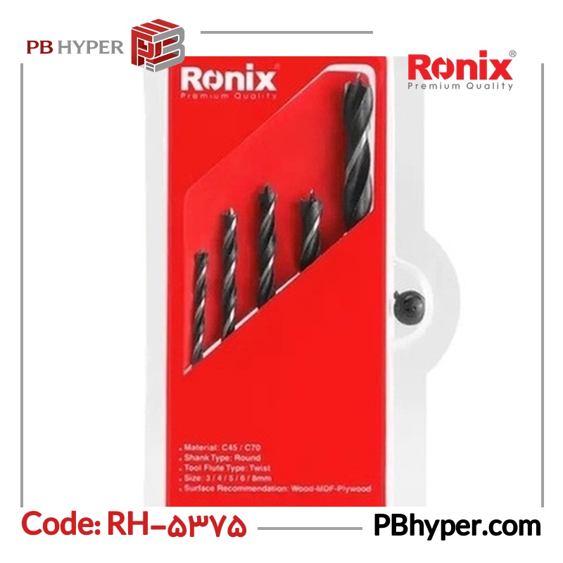 مته چوب رونیکس مدل RH-5375 مجموعه 5 عددی