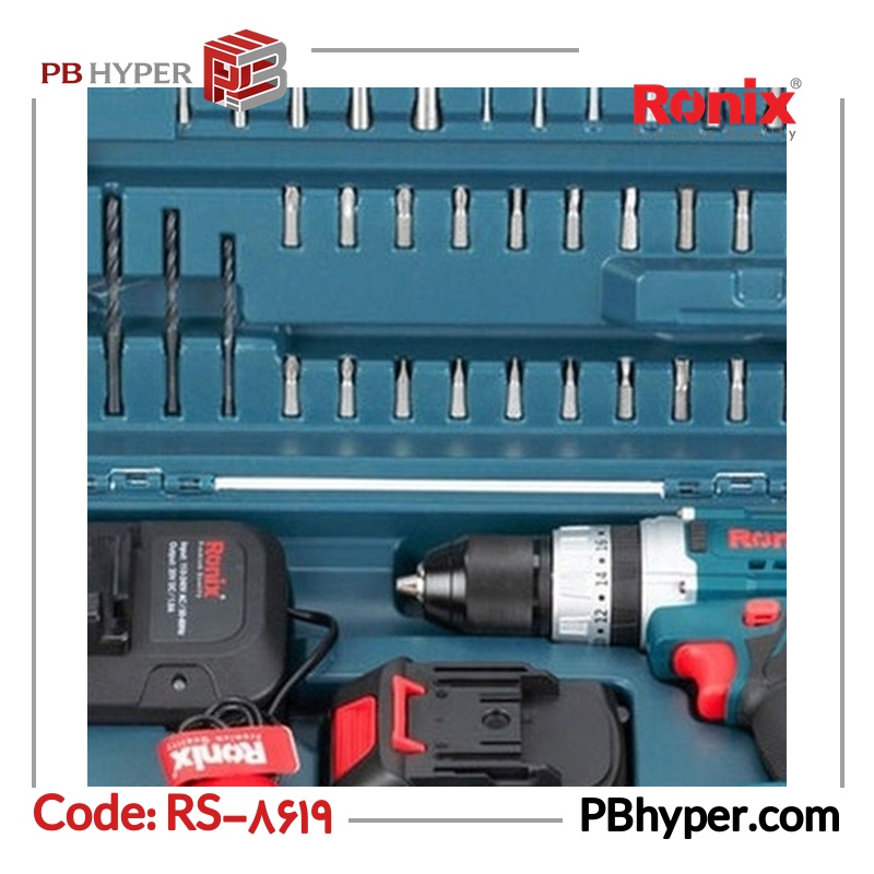 مجموعه 53 عددی دریل چکشی رونیکس مدل RS-8619