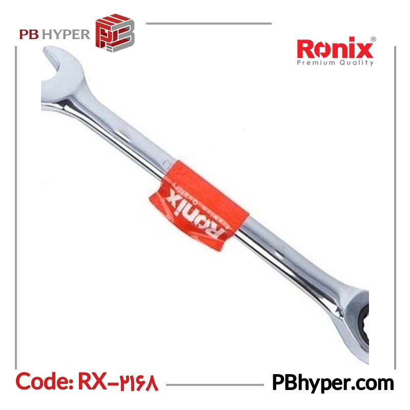 آچار یکسر تخت یکسر جغجغه ای رونیکس مدل RX-2168 سایز 18 میلی متر