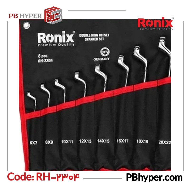 آچار دو سر رینگی رونیکس مدل RH-2304 مجموعه 8 عددی