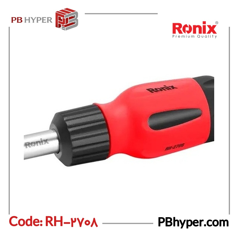 پیچ گوشتی جغجغه‌ای مشتی رونیکس مدل rh-2708 سایز 116 میلیمتر