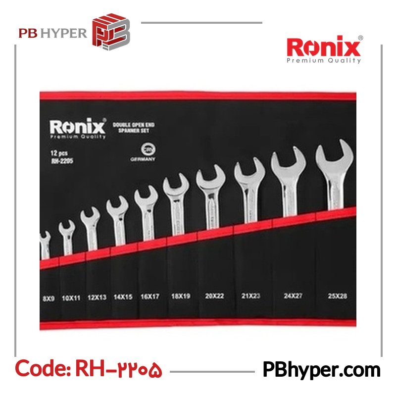 آچار دو سر تخت رونیکس مدل RH-2205 مجموعه 12 عددی