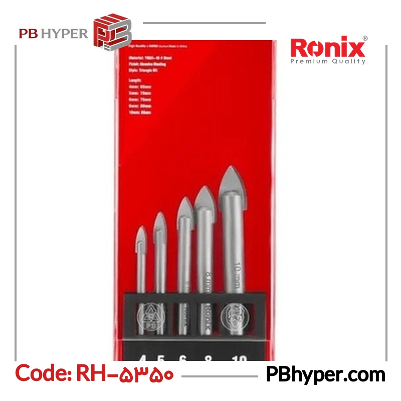 مته شیشه رونیکس مدل RH-5350 مجموعه 5 عددی